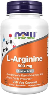 NOW Foods Supplements, L-Arginine 500 mg, Nitric Oxide Precursor*, Amino Acid, 250 Veg Capsule